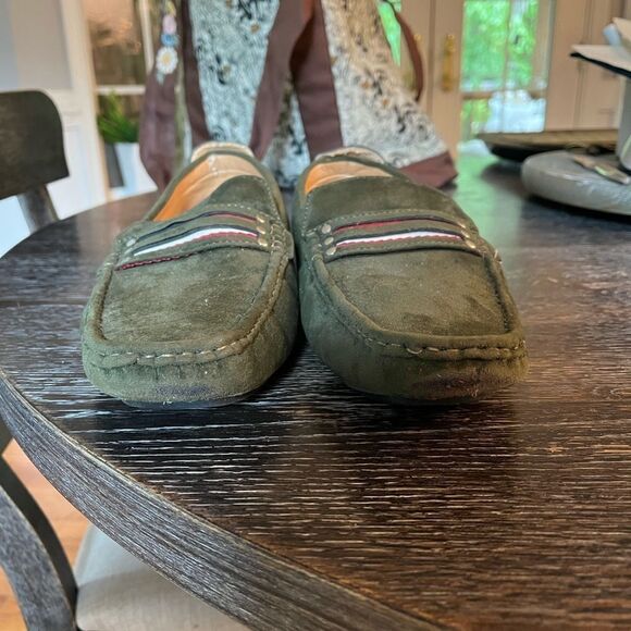Portabella Mens Green Suede Driving Slip On Shoes sz 9-1/2